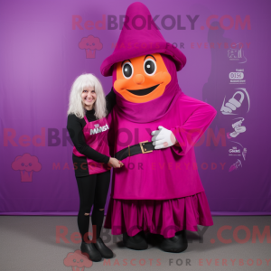 Magenta heks maskot kostume...