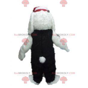 Soft and hairy white and black dog mascot - Redbrokoly.com