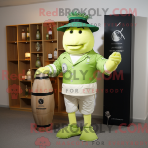 Limegrøn champagne maskot...