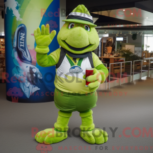 Lime Green Champagne mascot...