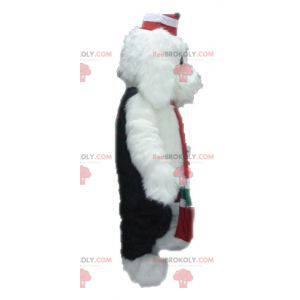 Mascotte cane bianco e nero morbido e peloso - Redbrokoly.com