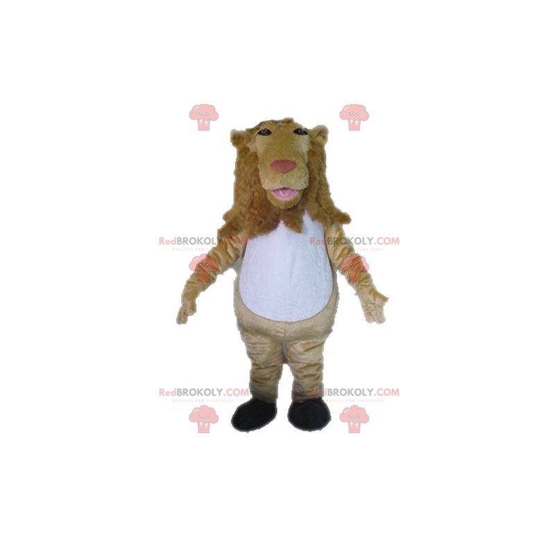 Mascotte leone gigante beige e bianco - Redbrokoly.com