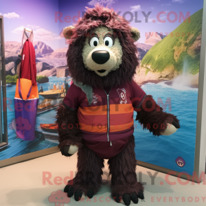 Maroon Shepard S Pie maskot...