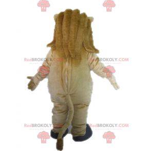 Mascote gigante leão bege e branco - Redbrokoly.com