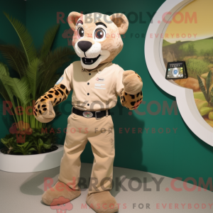 Tan Jaguar mascottekostuum...
