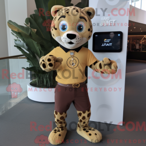 Tan Jaguar maskotdraktfigur...