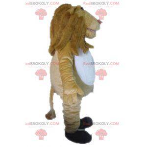Mascote gigante leão bege e branco - Redbrokoly.com