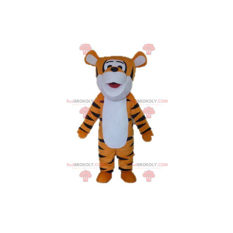 Maskottchen orange weißer und schwarzer Tiger. Tigger