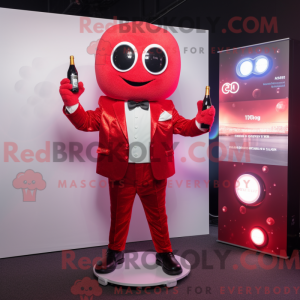 Rød champagne maskot...