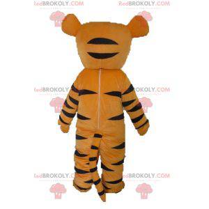 Mascotte arancione tigre bianca e nera. Mascotte di Tigro -