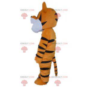 Maskottchen orange weißer und schwarzer Tiger. Tigger
