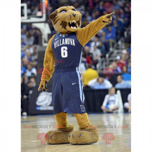 Brown tiger mascot looking fierce - Redbrokoly.com