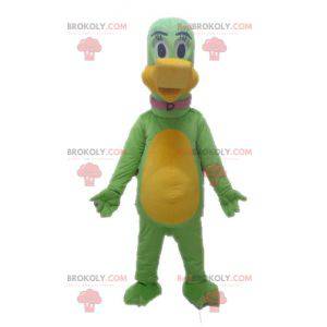 Kæmpe grøn og gul dinosaur maskot - Redbrokoly.com