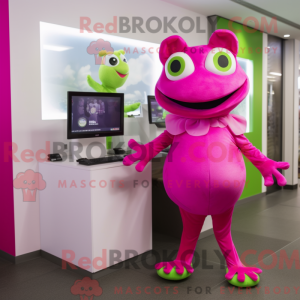 Magenta Frosch Maskottchen...
