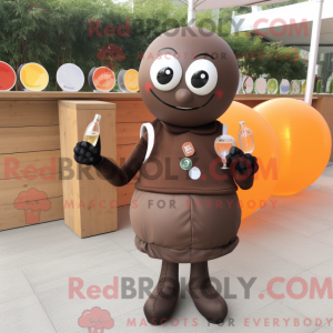 Brown Petanque Ball mascot...