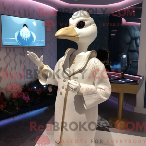 Cream Swan maskotdraktfigur...
