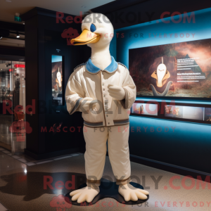Cream Swan maskotdraktfigur...
