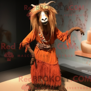 Rust Angora Goat mascot...