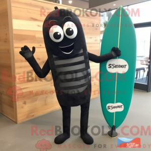 Sort Surfboard maskot...