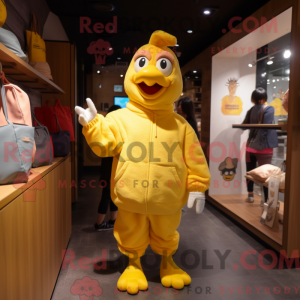 Gul kylling maskot kostume...