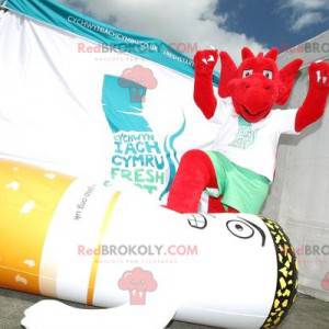 Mascot diablillo rojo con garras - Redbrokoly.com
