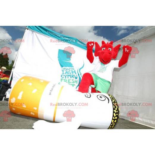 Mascot diablillo rojo con garras - Redbrokoly.com
