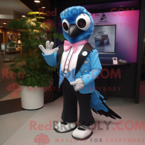 Pink Blue Jay Maskottchen...
