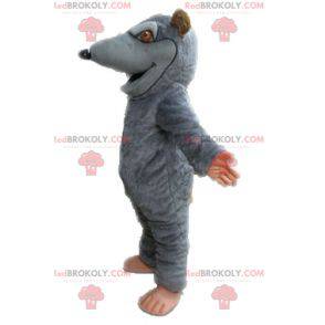 Kæmpe grå og brun rotte maskot. Gnaver maskot - Redbrokoly.com