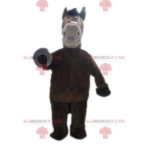Obří hnědý a béžový maskot koně - Redbrokoly.com