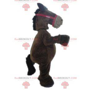 Riesiges braunes und beige Pferdemaskottchen - Redbrokoly.com
