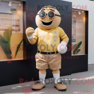 Tan Lemon maskot kostume...