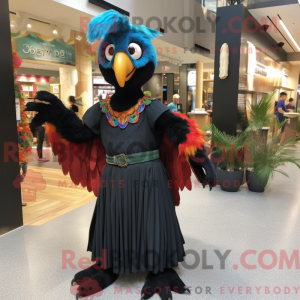 Black Macaw mascot costume...