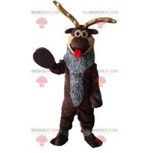 Brown and gray reindeer mascot. Caribou mascot - Redbrokoly.com
