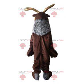Mascote de rena marrom e cinza. Mascote caribu - Redbrokoly.com