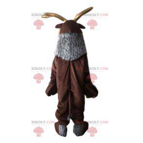 Mascotte de renne marron et gris. Mascotte de caribou -