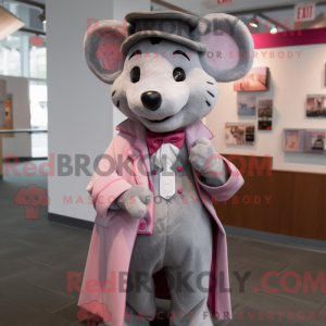 Grå Pink maskot kostume...