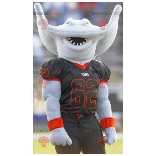 Mascote de arraia aquática em roupas esportivas - Redbrokoly.com