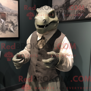 Grå Iguanodon maskot...