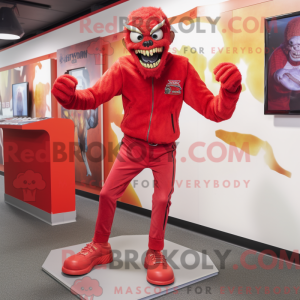 Red Zombie maskot kostume...