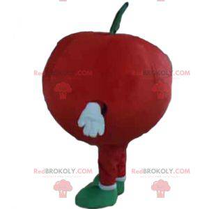 Mascotte de pomme rouge géante et souriante - Redbrokoly.com
