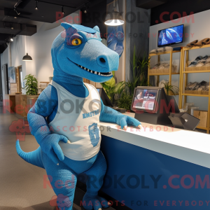 A figura azul da máscara de...