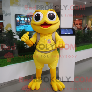 Máscara de sapo amarelo com...