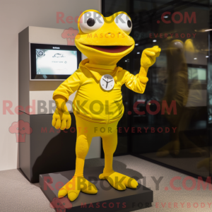 Máscara de sapo amarelo com...