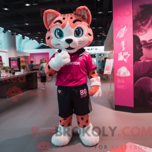 Pink Bobcat maskot kostume...