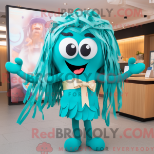 Teal Spaghetti Maskottchen...