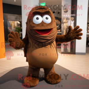Fantasia de mascote marrom com macacão e lenços - Mas mascotes - REBROKO_215458 - RedBrokoly.com