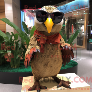 Brown Parrot mascot costume...
