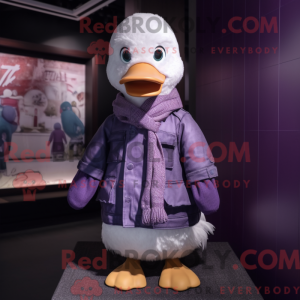 Purple Goose maskot kostume...