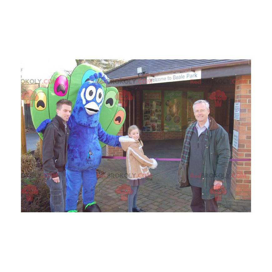 Kæmpe blå og grøn påfuglemaskot - Redbrokoly.com Kæmpe blå og grøn påfuglemaskot - Redbrokoly.com