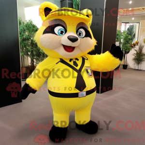 Lemon Yellow Raccoon mascot...